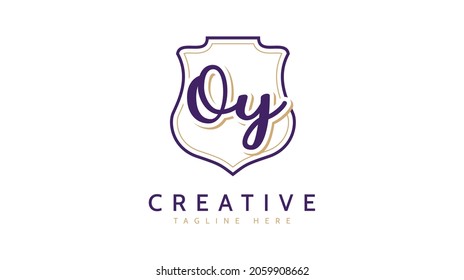 Oy Initials, handwriting logo vector