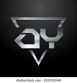 OY Logo, Metal Logo, Silver Logo, Monogram, Polygon