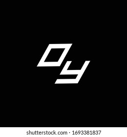 OY logo monogram with up to down style modern design template isolated on black background