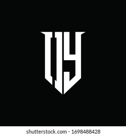 OY logo monogram with emblem shield style design template
