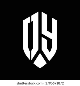 oy logo monogram with emblem shield style design template