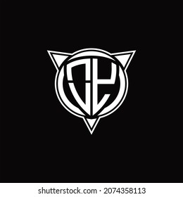 OY Logo monogram isolated with circle shape and three arrow design template