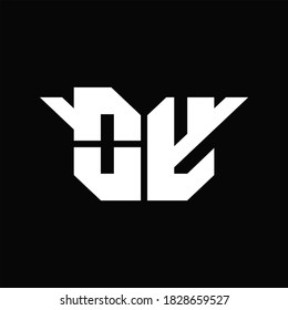 OY Logo monogram with single wings design template on black background