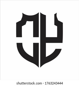 OY Logo Shield style Monogram design template on white background