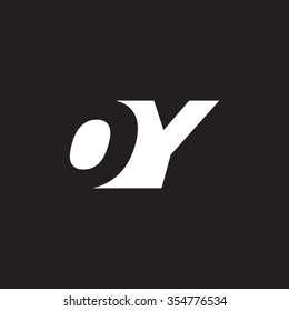 OY negative space letter logo black background