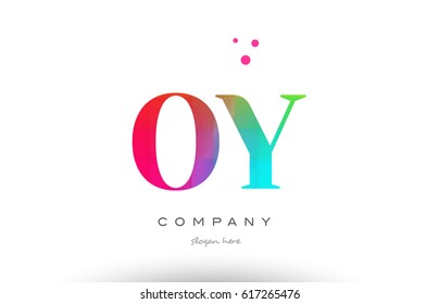 OY O Y creative rainbow colors colored artistic alphabet company letter logo design vector icon template