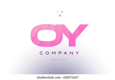 oy o y letter alphabet text pink purple dots creative company logo vector icon design template