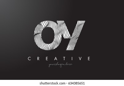 OY O Y Letter Logo with Zebra Lines Texture Design Vector Illustration.