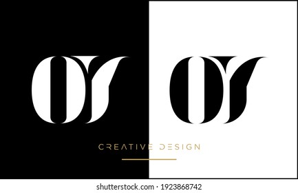 OY or YO Alphabet letters Abstract Icon Logo monogram