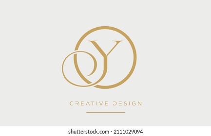 OY or YO Alphabet letters Abstract Icon Logo monogram