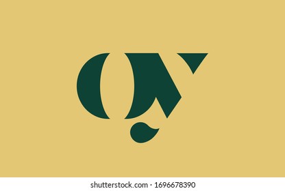 oy or yo and o or y Letter Initial Logo Design, Vector Template 