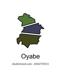 Oyabe City High detailed vector map of Japan prefecture, logotype element for template