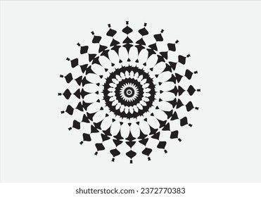 oyalty free vector graphics and illustrations matching Mandala Black And White
