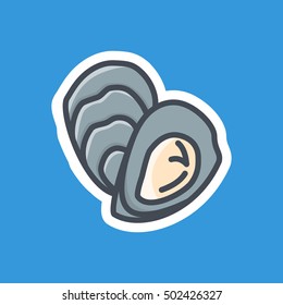 Oyester Sea Food Icon Stickers 