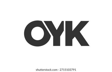 Modelo de design de logotipo OYK com texto em negrito forte e moderno. Logotipo vetorial inicial com tipografia simples e mínima. Identidade de empresa moderna ideal para a presença de marca de empresas.