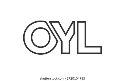 PLANTILLA de diseño de logotipo OYL con texto fuerte y moderno en negrita. Logotipo de Vector inicial basado en tipografía simple y mínima. Identidad de empresa de moda ideal para la presencia de la marca de las empresas.