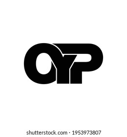 OYP letter monogram logo design vector