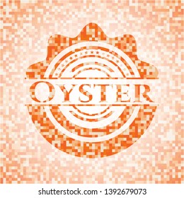 Oyster abstract orange mosaic emblem