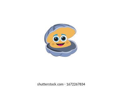 Oyster Animal Cartoon Vector Illustration