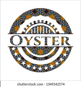 Oyster arabic style badge. Arabesque decoration.