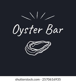 Oyster Bar calligraphy and Oyster simple design.