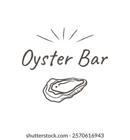 Oyster Bar calligraphy and Oyster simple design.