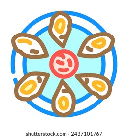 oyster bar sea cuisine color icon vector. oyster bar sea cuisine sign. isolated symbol illustration