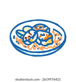 oyster bar sea cuisine doodle icon sketch vector. oyster bar sea cuisine sign. isolated symbol illustration