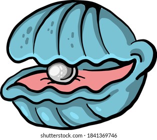 Oyster blue, illustration, vector on white background