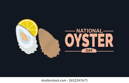 Modelo de celebração de ostras, fundo do Dia Nacional das Ostras, tema de frutos do mar frescos, promoção de restaurantes, uso para folheto, cartão e design de mídias sociais