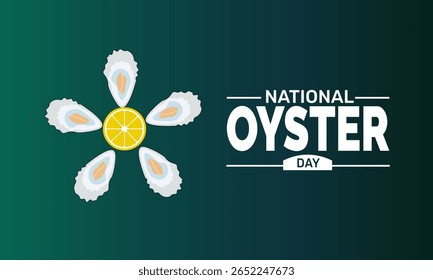 Modelo de celebração de ostras, fundo do Dia Nacional das Ostras, tema de frutos do mar frescos, promoção de restaurantes, uso para folheto, cartão e design de mídias sociais