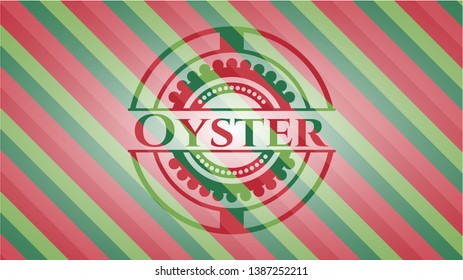 Oyster christmas style emblem. Vector Illustration. Detailed.