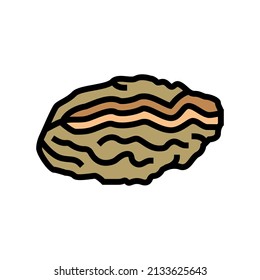 oyster geschlossene Shell-Farbsymbol Vektorgrafik. Austernschild mit geschlossener Schale. einzelne Symbolillustration