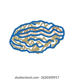vetor de esboço de ícone de doodle de concha fechada de ostra. símbolo isolado ilustração