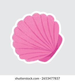 Oyster Cute sea animals in crayon style for stickers, icons, logos, etc.