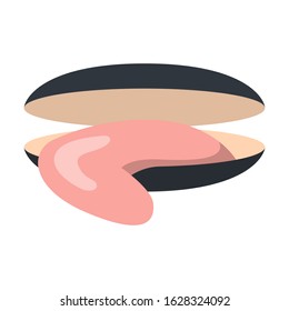  oyster flat color vector icon
