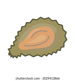 Oyster flat icon. Pictogram for web. Simple symbol isolated on white background. Vector eps10