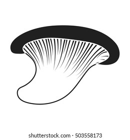 Oyster icon in black style isolated on white background. Mushroom symbol stock vector illustration.