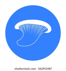 Oyster icon in black style isolated on white background. Mushroom symbol stock vector illustration.
