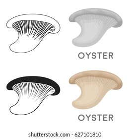 Oyster icon in cartoon style isolated on white background. Mushroom symbol stock vector illustration.