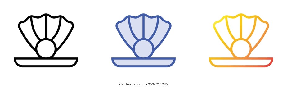 oyster icon. Linear, Blue Fill and Gradient Style Design Isolated On White Background