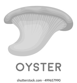 Oyster icon in monochrome style isolated on white background. Mushroom symbol stock vector illustration.