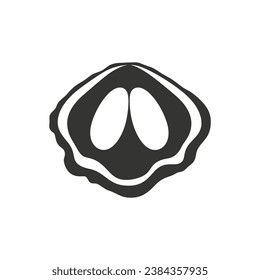 Icono de ostra sobre fondo blanco - Ilustración vectorial simple