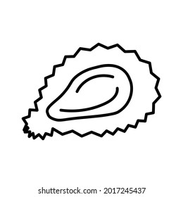 Oyster icon. Seafood flat pictogram for web. Line stroke. Isolated on white background. Outline vector eps10