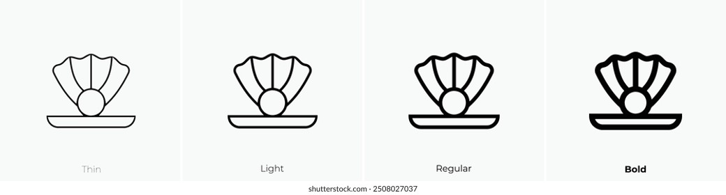 oyster icon. Thin, Light Regular And Bold style design isolated on white background