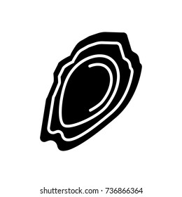 oyster icon, vector illustration, black sign on isolated background