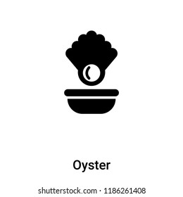 Oyster icon vector isolated on white background, logo concept of Oyster sign on transparent background, filled black symbol