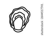 oyster icon vector, line style icon