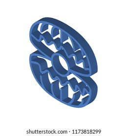 Oyster isometric left top view 3D icon