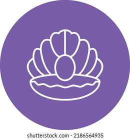 Oyster line circle icon vector image. Can also be used for web apps, mobile apps and print media.